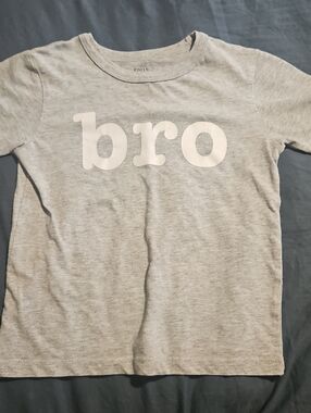 Falls Creek Gray Kids Tee with White "bro" Graphic